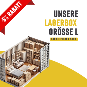Lagerbox Größe L – 6 Monate – Viel Stauraum für größere Haushalte und umfangreiche Lagerbedürfnisse